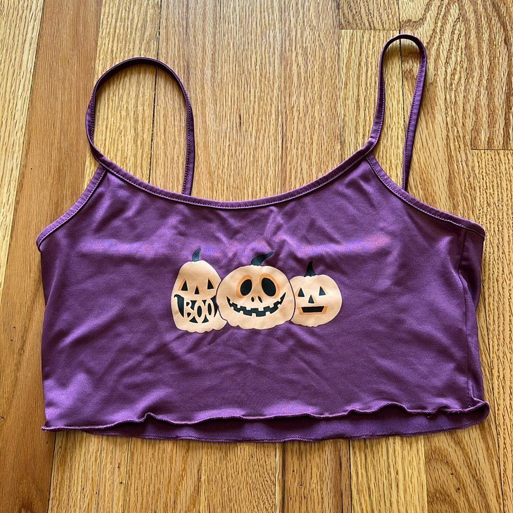 Halloween Purple Crop Top, Sized Small